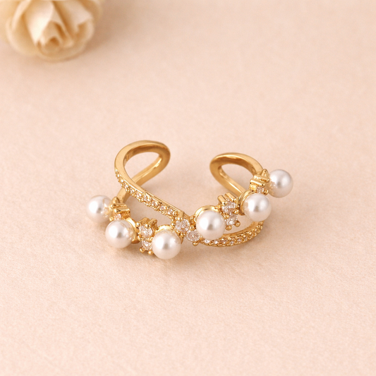 Pearl Criss Cross Ring