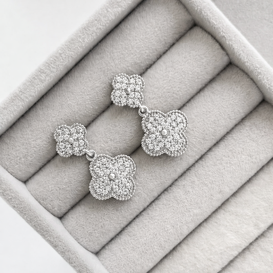 Clover Micro Pavé Earrings
