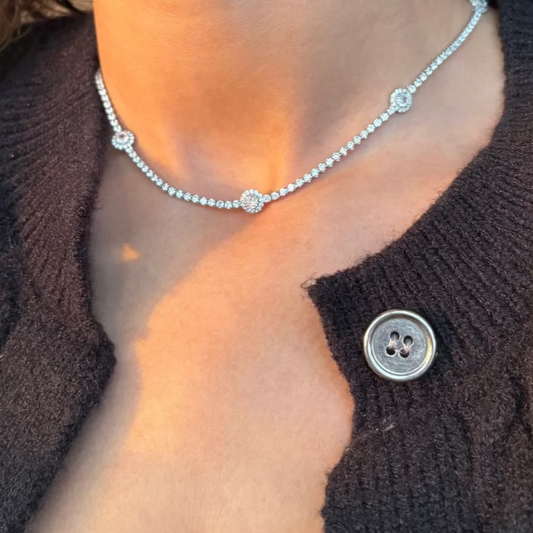 Aurelia Tennis Halo Necklace