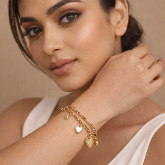 Gold Charm Chain Bracelet