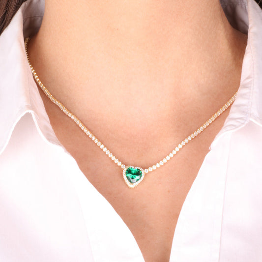 Amora Heart Tennis Necklace