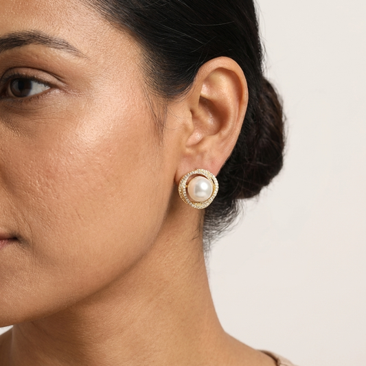 Twist Pearl Studs