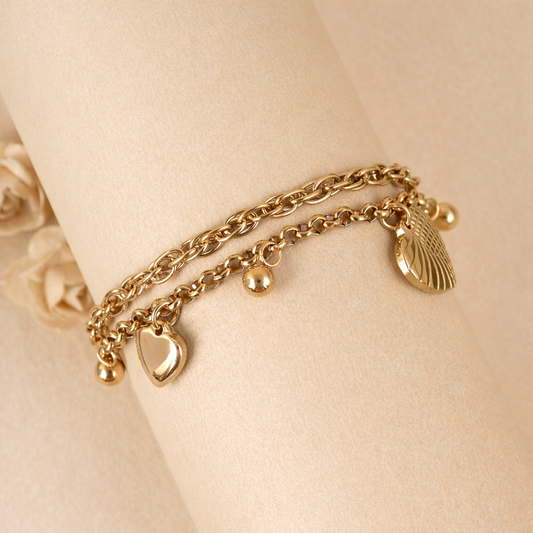 Gold Charm Chain Bracelet