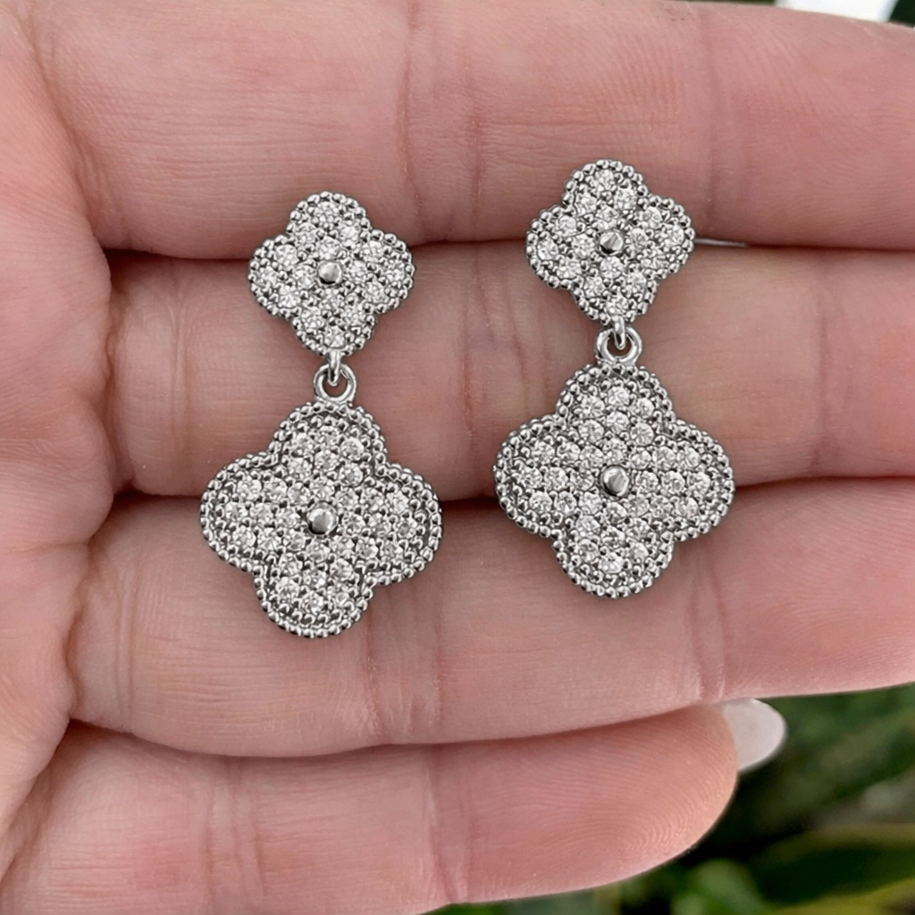 Clover Micro Pavé Earrings