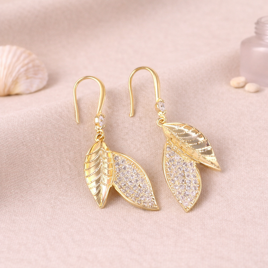 Metallic Leaf Danglers