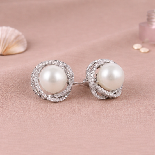 Twist Pearl Studs