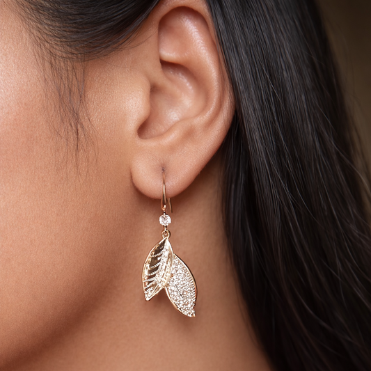 Metallic Leaf Danglers