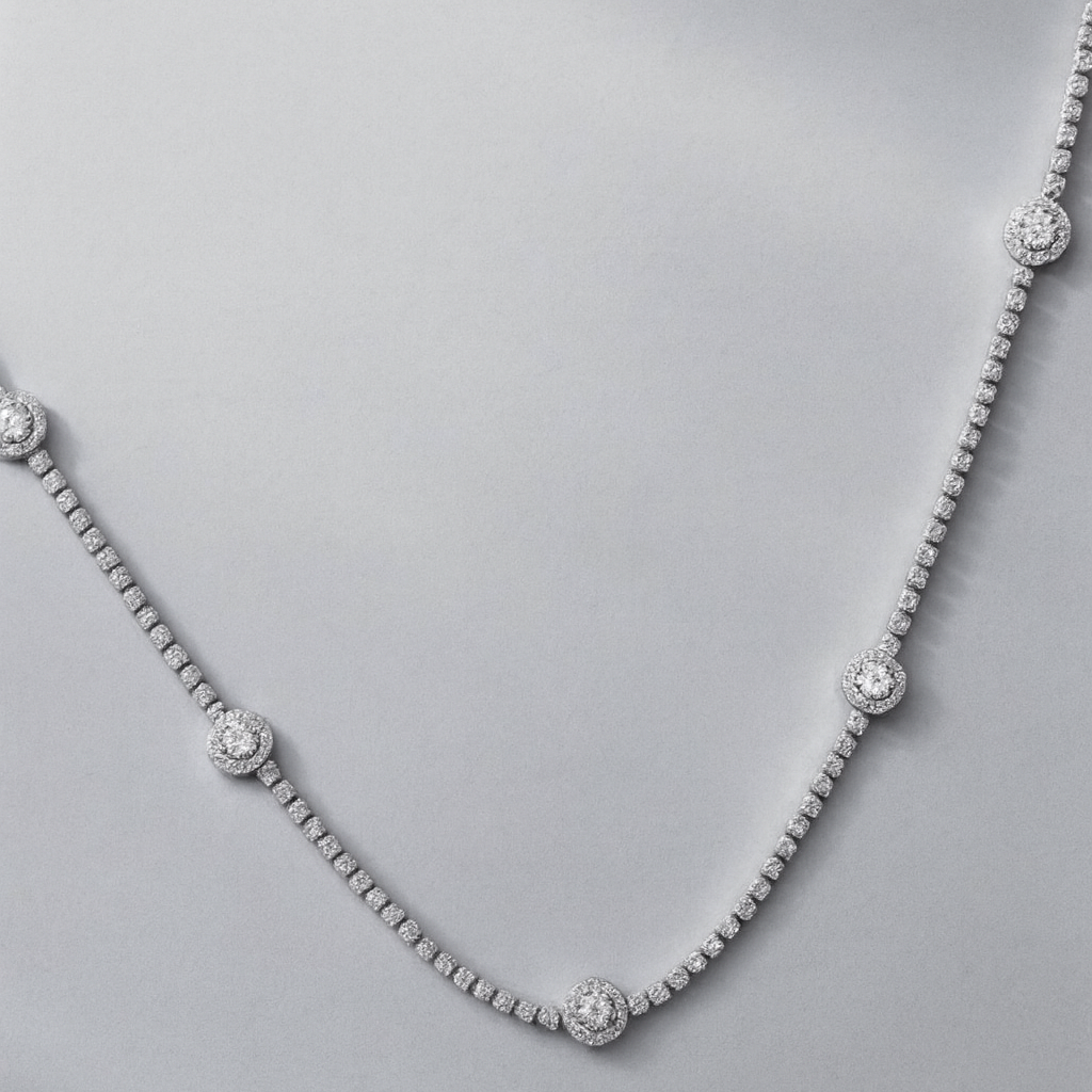 Aurelia Tennis Halo Necklace