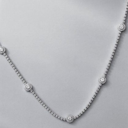 Aurelia Tennis Halo Necklace