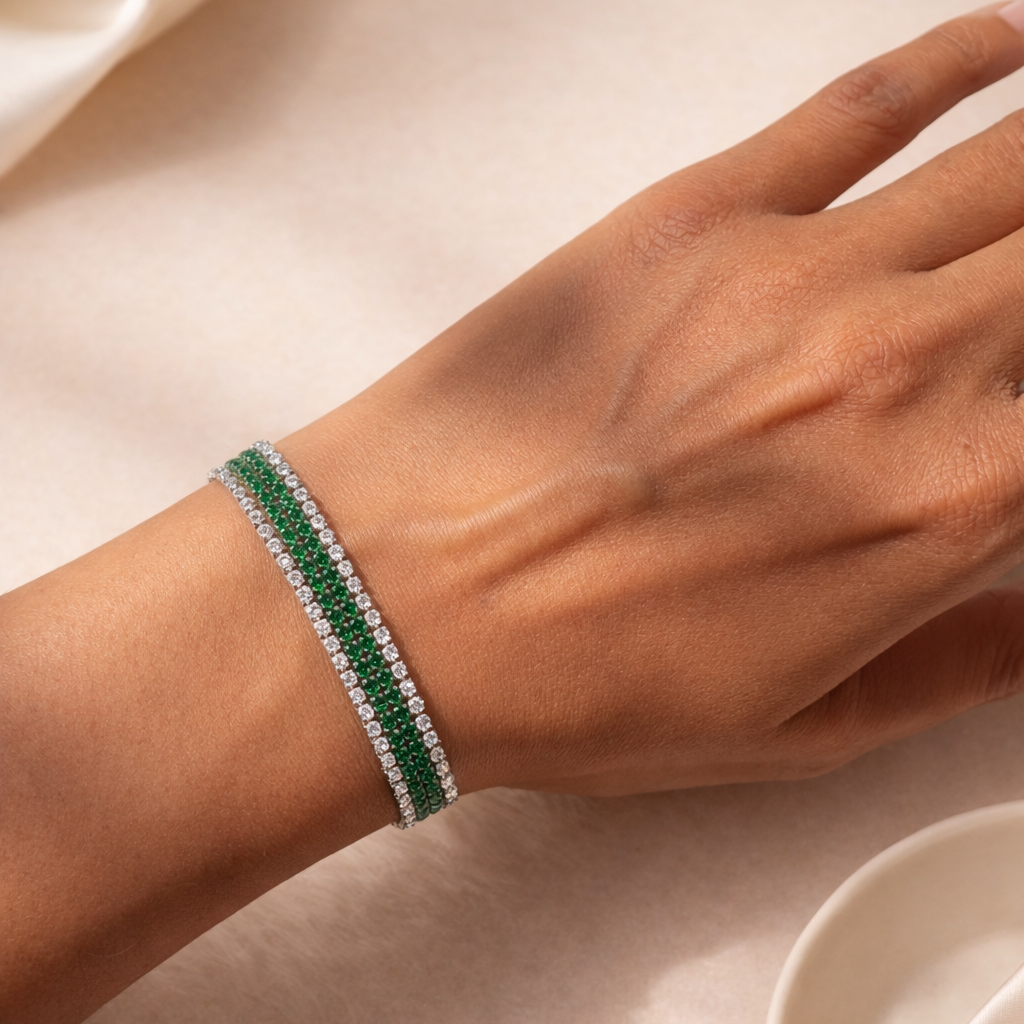 Emerald Line Tennis Bracelet