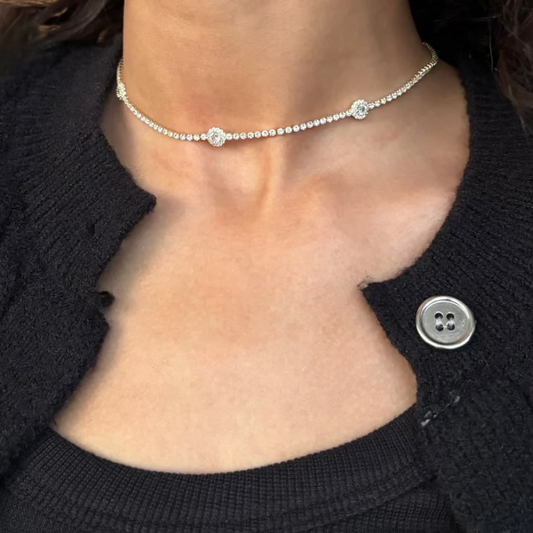 Aurelia Tennis Halo Necklace