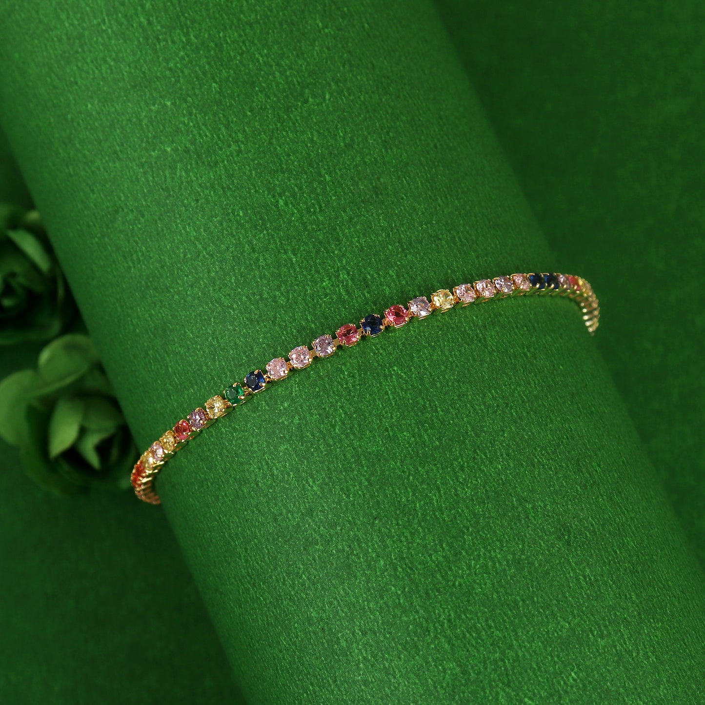 Slim Rainbow Tennis Bracelet