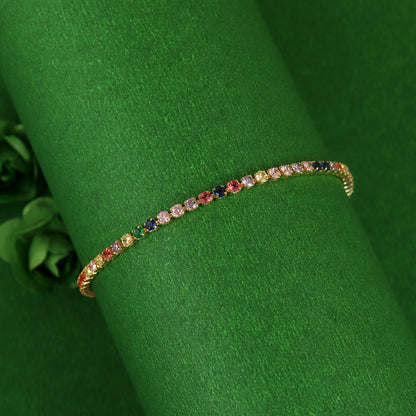 Slim Rainbow Tennis Bracelet