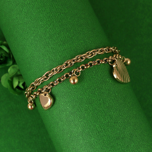 Gold Charm Chain Bracelet