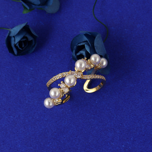 Pearl Criss Cross Ring