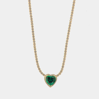 Amora Heart Tennis Necklace
