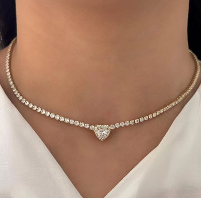Amora Heart Tennis Necklace