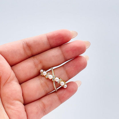 Pearl Criss Cross Ring
