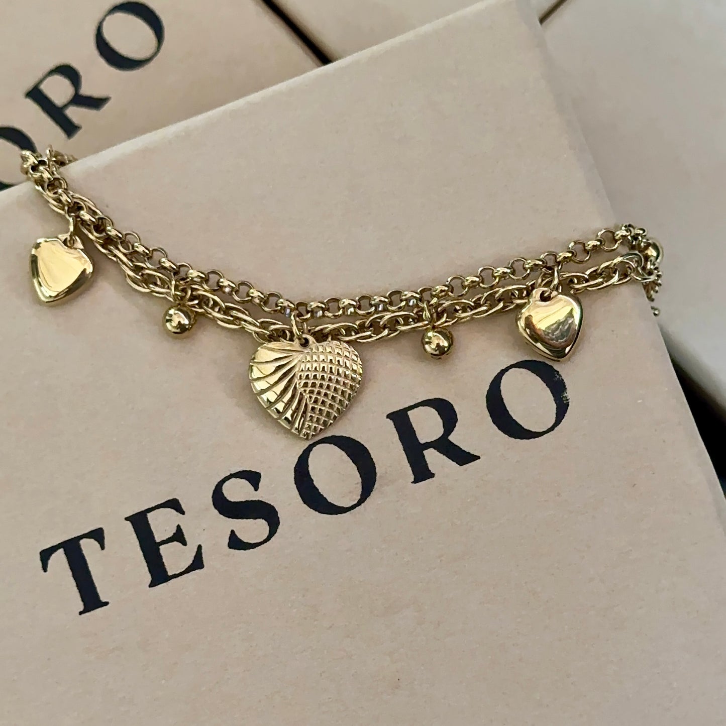 Gold Charm Chain Bracelet