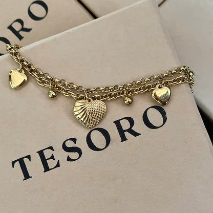 Gold Charm Chain Bracelet
