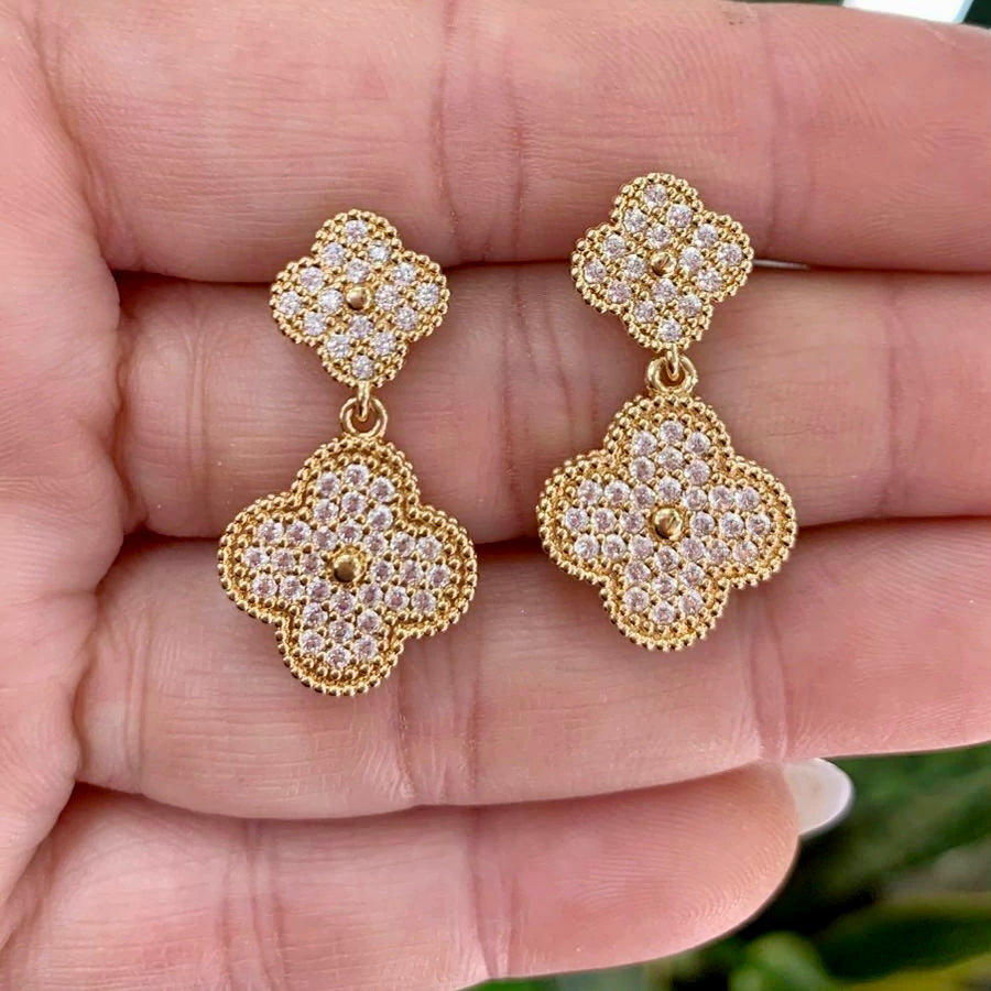 Clover Micro Pavé Earrings
