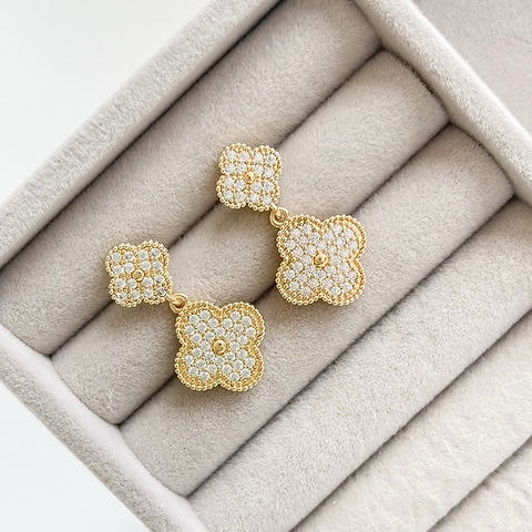 Clover Micro Pavé Earrings