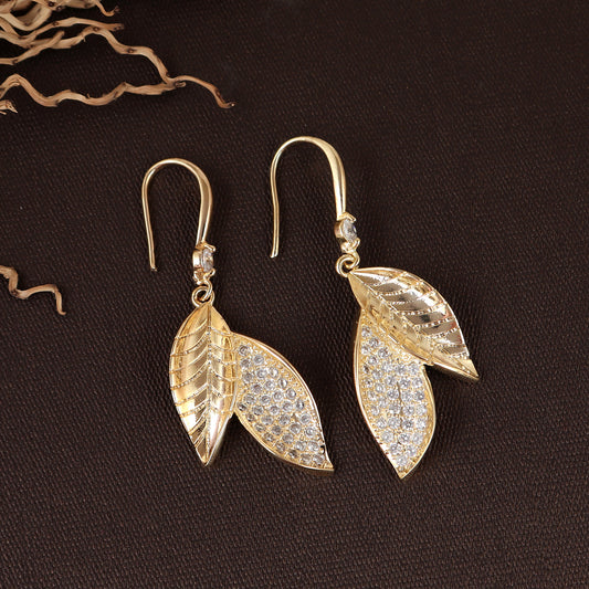 Metallic Leaf Danglers