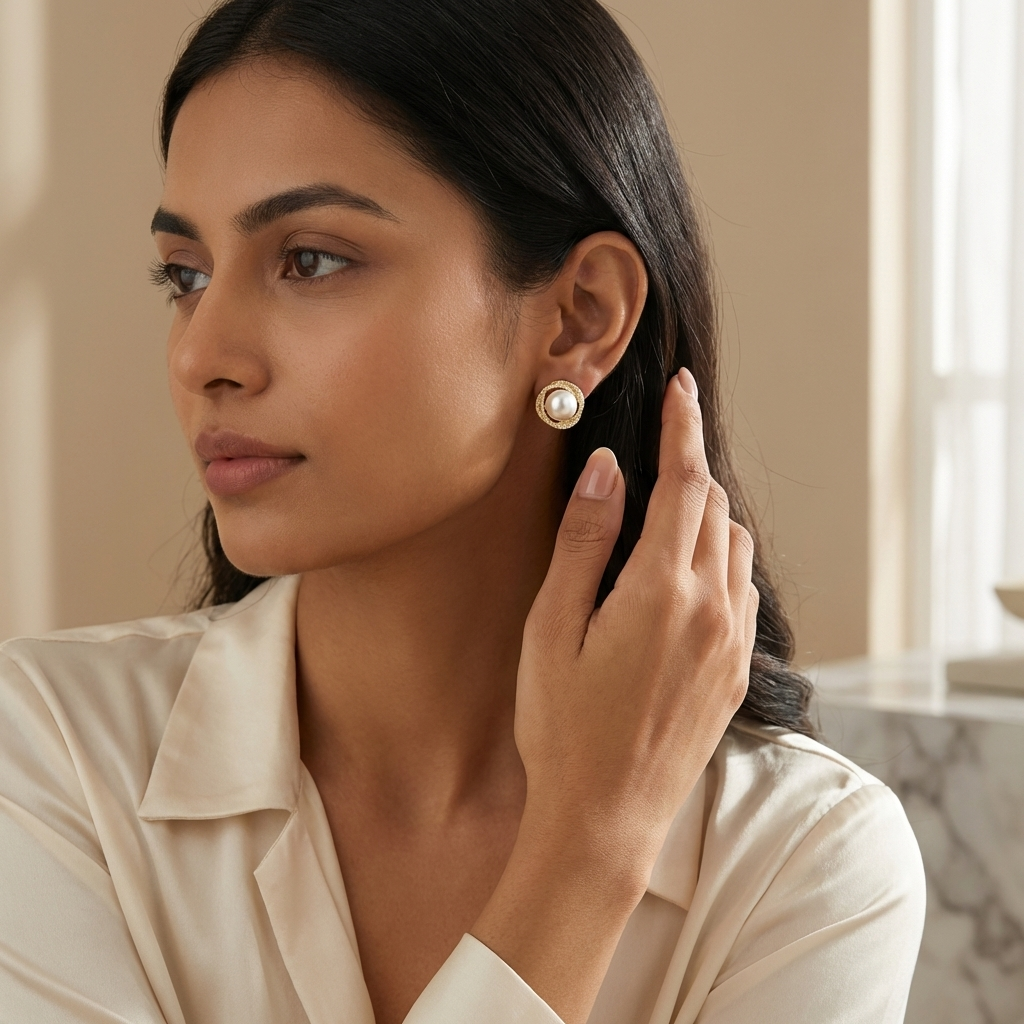 Twist Pearl Studs