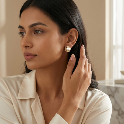 Twist Pearl Studs