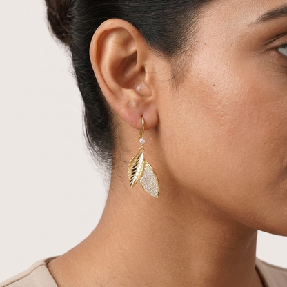 Metallic Leaf Danglers