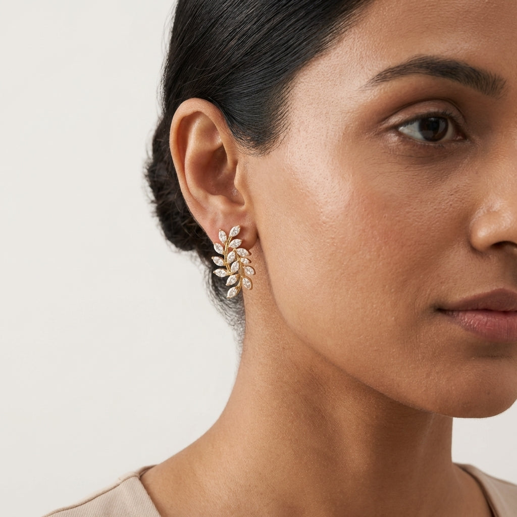 Elara Leaf Studs