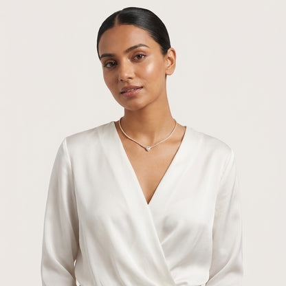 Amora Heart Tennis Necklace